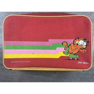 1978 Garfield Cat Pocket Interior Luggage Suitcase Cartoon Kat's Meow !!! RARE